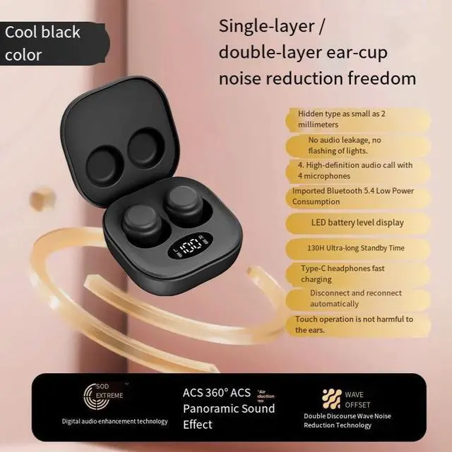 Alt view image 4 of 4 - The new 2024 wireless high-quality earbud sleep Bluetooth headphones are painless when worn on the side for a long time. They are mini, compact and noise-canceling