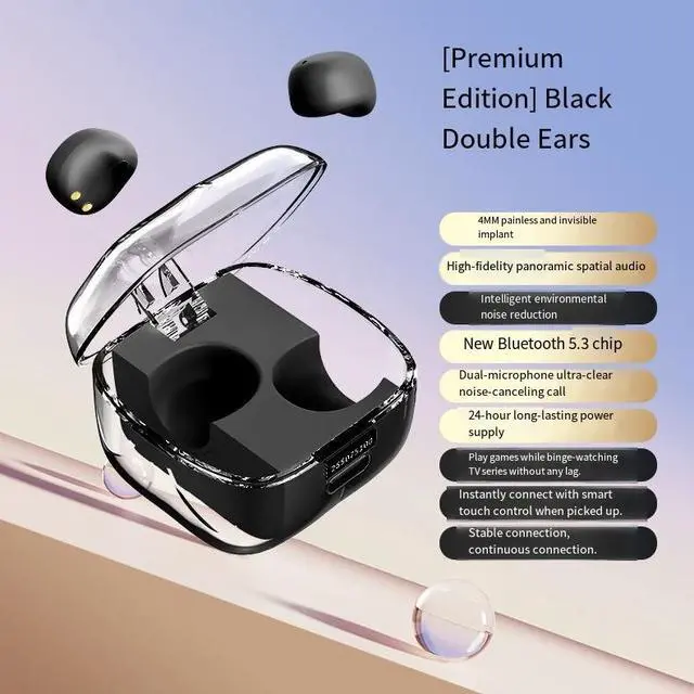 Alt view image 4 of 4 - The new private model sleep Bluetooth headphones, mini gemstone, are invisible, compact and seamless to wear, with high-quality sound and intelligent noise cancellation