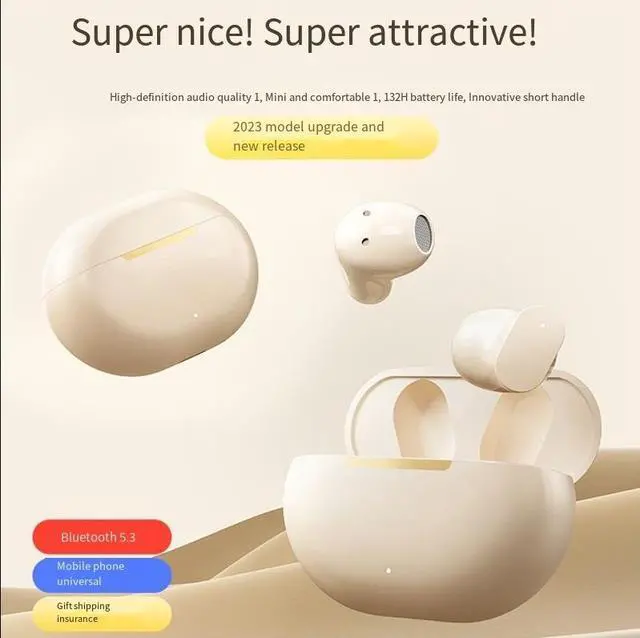 Alt view image 3 of 4 - The new in-ear ultra-short handle design Bluetooth headphones PW40, Bluetooth 5.3, long battery life for sports, suitable for both men and women