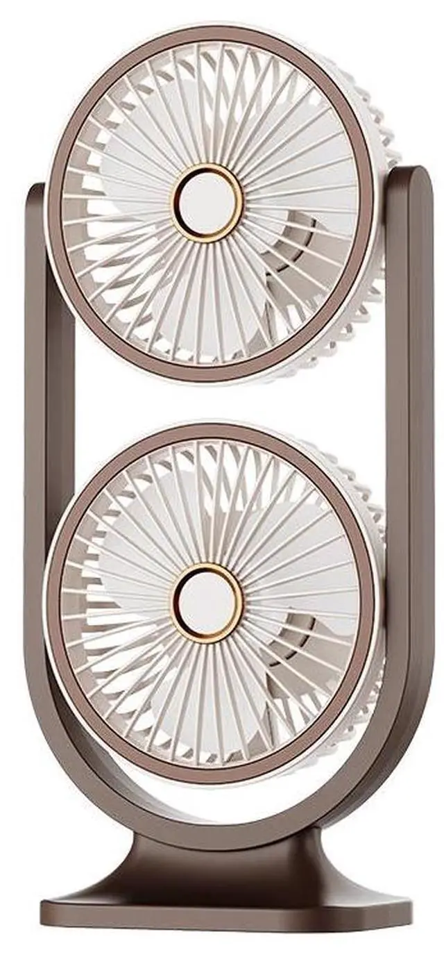 Main image of New dual-head fan, home desktop lighting fan, dormitory USB dual-head circulation fan with strong wind force