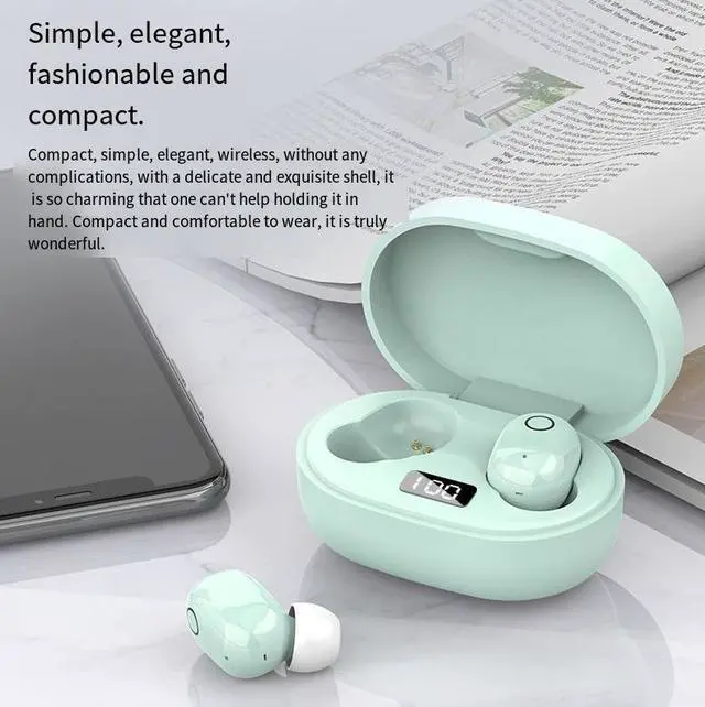 Alt view image 2 of 4 - The wireless in-ear E6S Bluetooth headphones are cute, noise-cancelling, sports, high-quality sound, long-lasting and suitable for smartphones