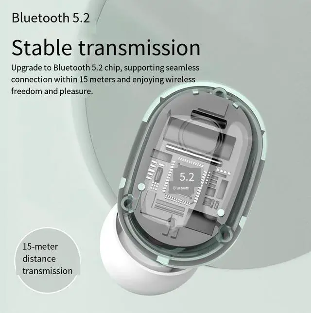 Alt view image 3 of 4 - The wireless in-ear E6S Bluetooth headphones are cute, noise-cancelling, sports, high-quality sound, long-lasting and suitable for smartphones