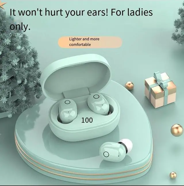 Alt view image 4 of 4 - The wireless in-ear E6S Bluetooth headphones are cute, noise-cancelling, sports, high-quality sound, long-lasting and suitable for smartphones