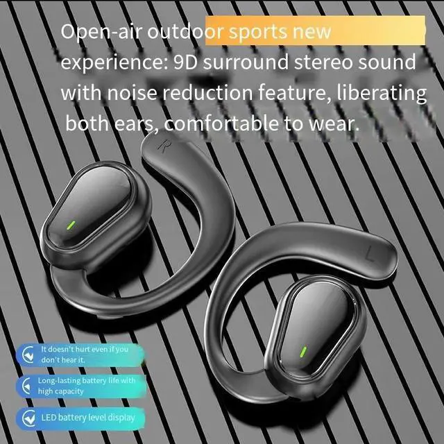 Alt view image 3 of 4 - The new cross-border OWS Bluetooth headphones D88 feature a private mold that doesn't fit into the ear, digital display, long battery life, no pain when worn for a long time, sports music
