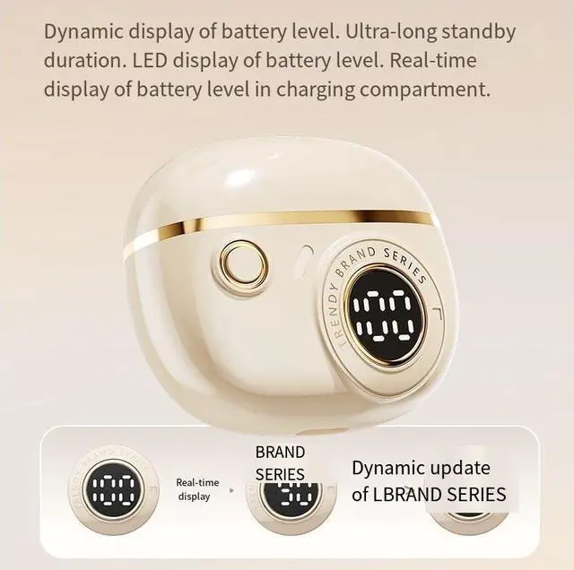 Alt view image 3 of 4 - The new true wireless Bluetooth headphones feature noise-cancelling, semi-in-ear gaming, sports, music, high appearance level, retro style and long battery life