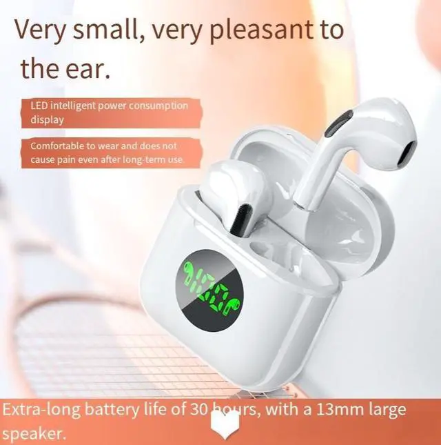 Alt view image 2 of 4 - The por4 screen-displayed headphones are true wireless, semi-in-ear, sports, invisible noise cancellation, long battery life, high sound quality, and genuine original products