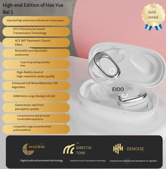 Alt view image 4 of 4 - Over-ear Bluetooth headphones, non-in-ear wireless headphones, painless when worn for a long time, high-quality sound sports headphones, specially designed for running