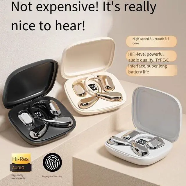 Alt view image 4 of 5 - The 2024 new model of Douyin's best-selling Bluetooth headphones with open and non-in-ear air conduction wireless sports and running features