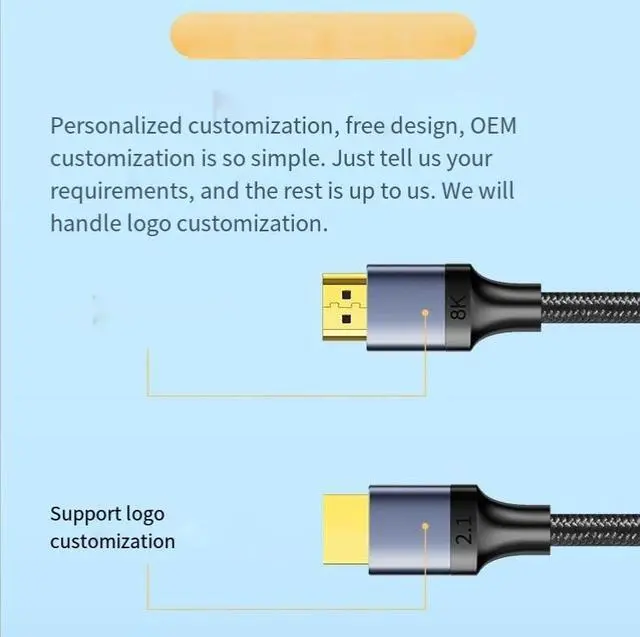 Alt view image 3 of 4 - Customized 8k optical fiber hdmi high-definition cable 2.1 version, computer and TV connection cable, projector hdmi high-definition cable 1.5 meters