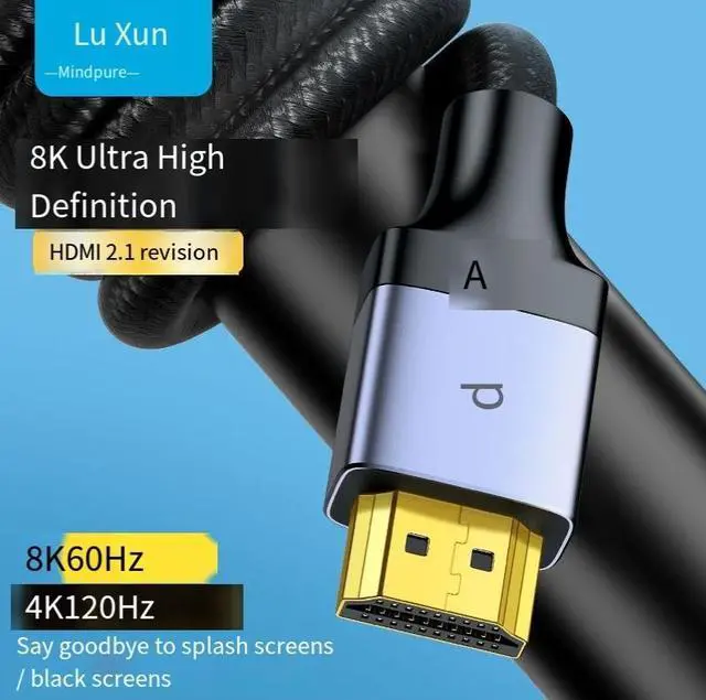 Alt view image 4 of 4 - Customized 8k optical fiber hdmi high-definition cable 2.1 version, computer and TV connection cable, projector hdmi high-definition cable 1.5 meters