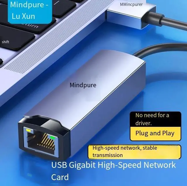 Alt view image 3 of 4 - Driverless USB3.0 Gigabit to Ethernet port, wired external network card, Ethernet rj45, plug and play laptop