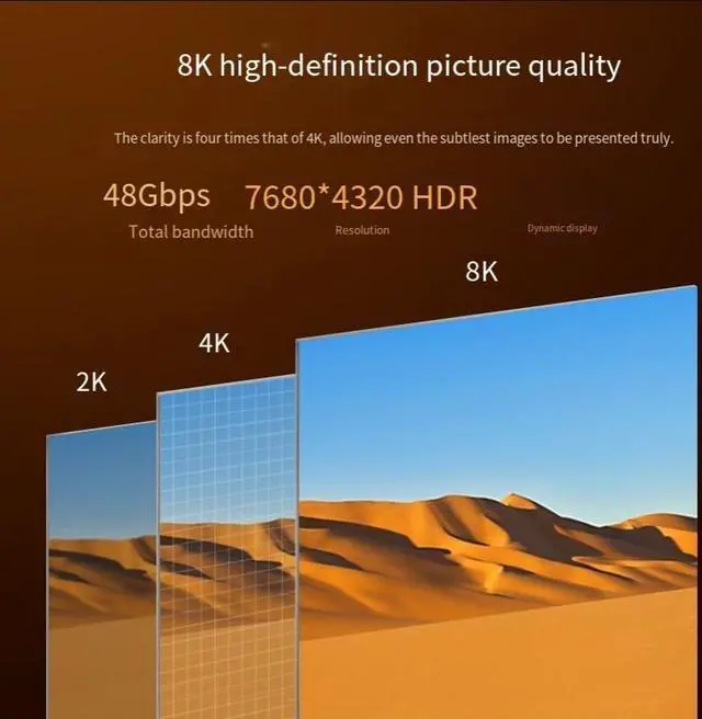 Alt view image 4 of 4 - Cross-border private model optical fiber hdmi2.1 version 8K 60Hz high-definition cable projector connection cable PS5 TV hdmi cable 20 meters