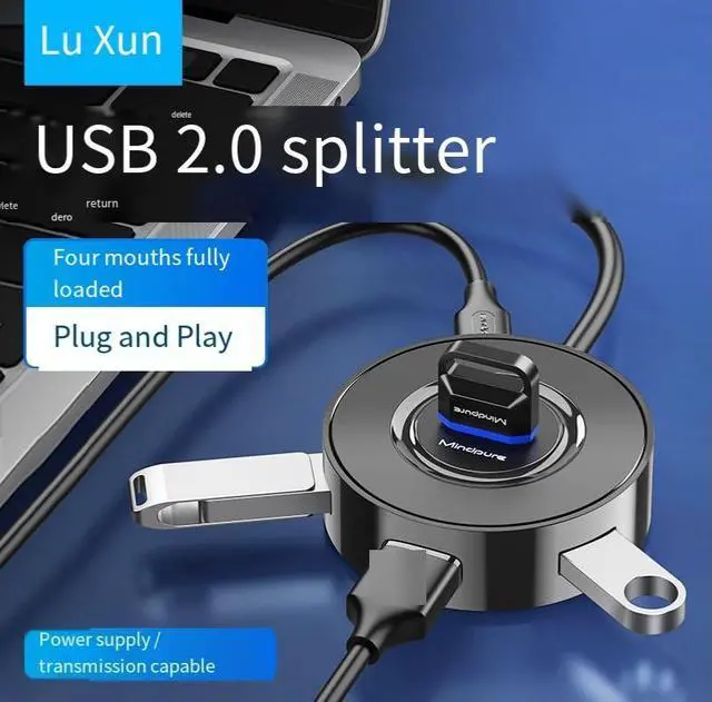 Alt view image 4 of 4 - usb 2.0 hub usb splitter Notebook computer expansion 4-port usb hub usb 3.0 splitter 1.0 meter