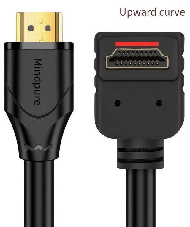 Alt view image 2 of 4 - 4K 90-degree elbow with right Angle, suitable for PS4 computer connection to TV, set-top box, projector, hdmi high-definition cable 2.0 version, 3 meters