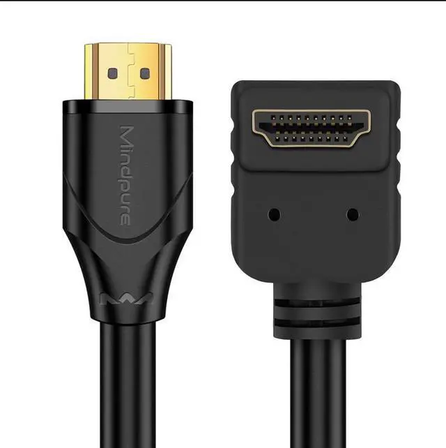 Alt view image 3 of 4 - 4K 90-degree elbow with right Angle, suitable for PS4 computer connection to TV, set-top box, projector, hdmi high-definition cable 2.0 version, 3 meters