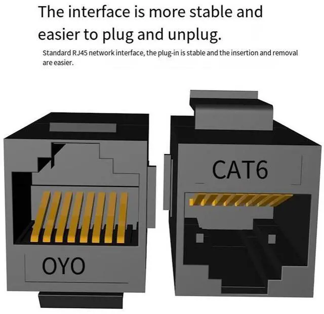Alt view image 4 of 4 - Category 6 module RJ45 Category 6 direct plug-in dual-head network cable module Long body network direct head engineering version