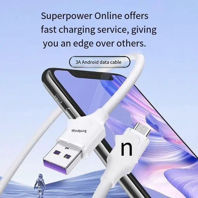 Alt view image 2 of 4 - Luxun USB Fast Charging data Cable 3A is suitable for Android phones, V8, Xiaomi, Redmi and OPPO extended Micro charging cable 2 meters