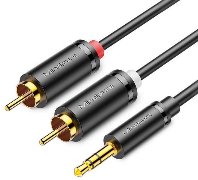 Alt view image 2 of 4 - Luxun 3.5mm to 2rca dual Lotus Audio cable for mobile phones, computers and audio systems, male-to-male 1:2 rca audio cable, 5.0m