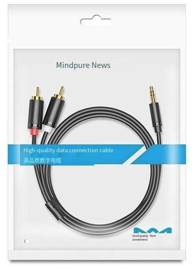 Alt view image 4 of 4 - Luxun 3.5mm to 2rca dual Lotus Audio cable for mobile phones, computers and audio systems, male-to-male 1:2 rca audio cable, 5.0m