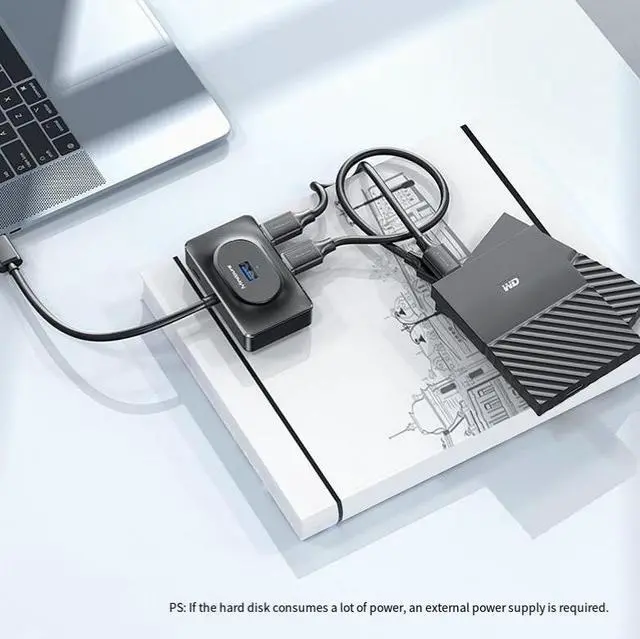 Alt view image 3 of 4 - Cross-border usb3.0 high-speed hub 1-to-4 4-port notebook hard drive docking station usb splitter