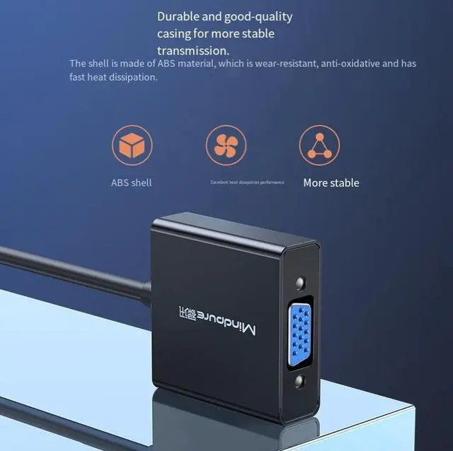Alt view image 3 of 4 - Factory-customized hdmi to vga adapter, high-definition 1080p computer with audio, hdmi to vga converter