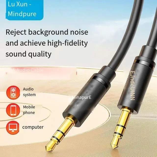 Alt view image 3 of 4 - Luxun 3.5mm audio cable, male-to-male, 2-meter headphones, computer live streaming audio system, mobile phone audio cable, 3.5mm audio cable