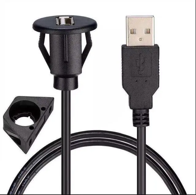 Alt view image 3 of 4 - USB2.0 waterproof cable for car and ship panels, USB small head instrument panel, audio panel cable, male to female extension cable, 1.0 meter