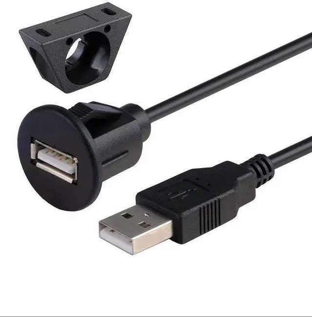 Alt view image 4 of 4 - USB2.0 waterproof cable for car and ship panels, USB small head instrument panel, audio panel cable, male to female extension cable, 1.0 meter