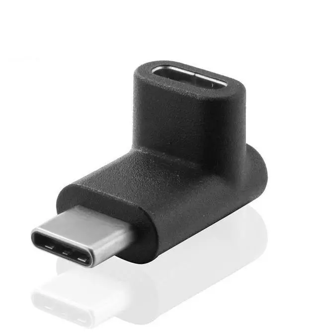 Alt view image 3 of 4 - Type-C male-to-female adapter elbow USB-C up-and-down 90-degree male-to-female data cable extension adapter