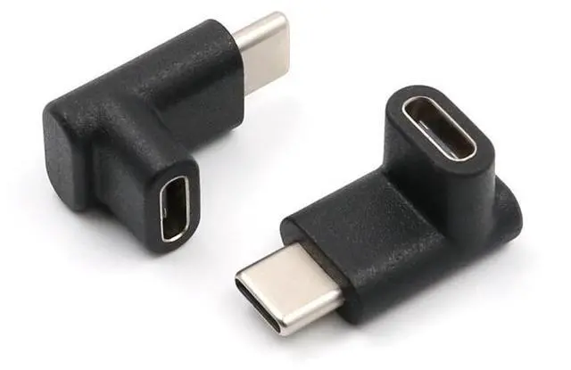 Alt view image 4 of 4 - Type-C male-to-female adapter elbow USB-C up-and-down 90-degree male-to-female data cable extension adapter