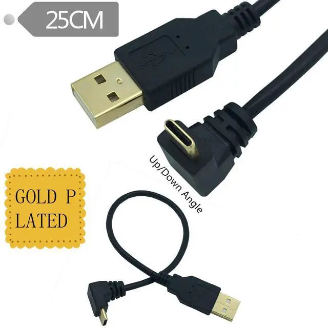 Main image of usb to Type-C elbow cable Type-C up/down 90-degree bend data cable 90-degree L-shaped straight bend side bend