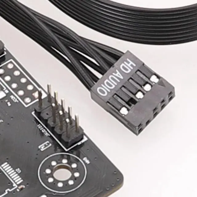 Main image of The front AUDIO extension cable of the computer motherboard, male-to-female connection, black ribbon cable, HD Audio 9-pin connection cable