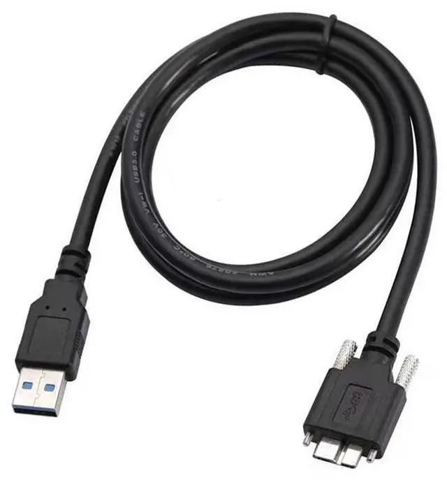 Alt view image 2 of 4 - USB3.0 to Micro-b industrial camera cable 3.0AM to Micro-B portable hard drive data cable with screws