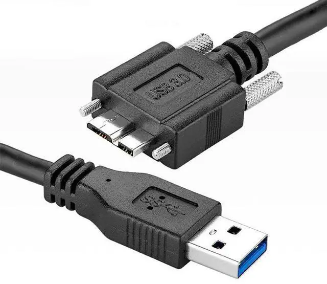 Alt view image 3 of 4 - USB3.0 to Micro-b industrial camera cable 3.0AM to Micro-B portable hard drive data cable with screws