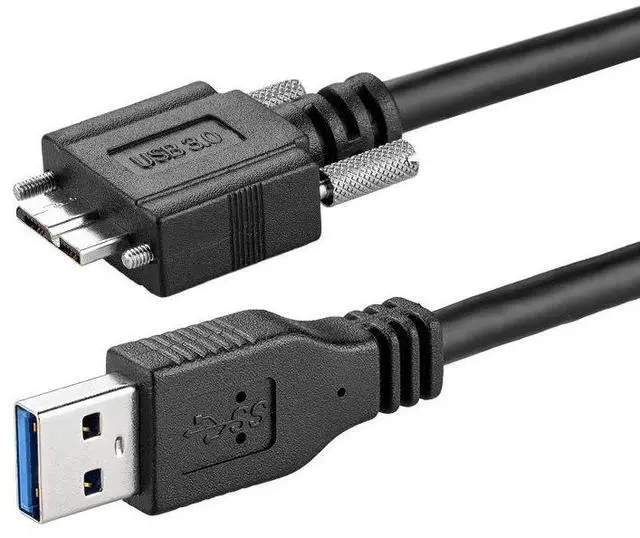 Alt view image 4 of 4 - USB3.0 to Micro-b industrial camera cable 3.0AM to Micro-B portable hard drive data cable with screws