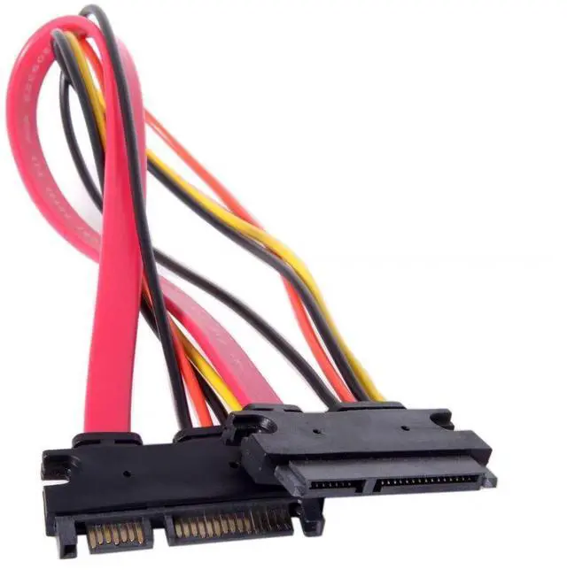 Alt view image 3 of 4 - Manufacturer's SATA 7+15 male to female extension cable, SATA 7+15 PIN hard disk data power extension cable, 50cm