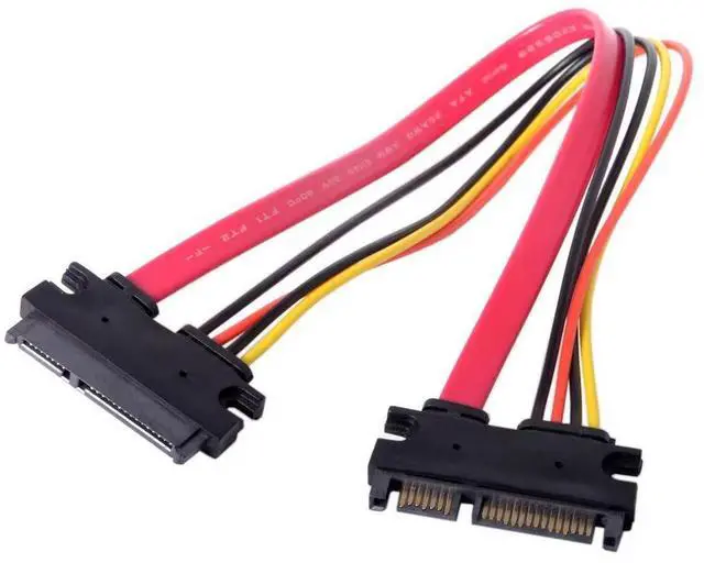 Main image of Manufacturer's SATA 7+15 male to female extension cable, SATA 7+15 PIN hard disk data power extension cable, 50cm