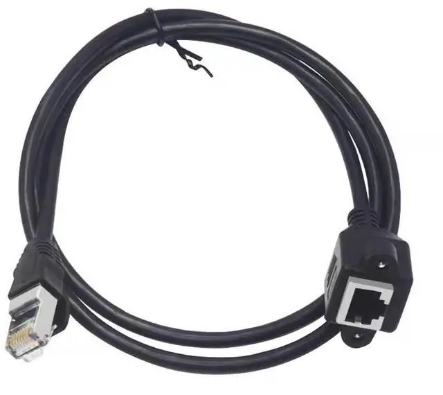 Main image of cat6e network extension cable, Super Category 5 and 6 rj45 male and female tape ear screw hole wire, can fix cat5e network cable