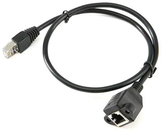 Alt view image 2 of 4 - The network cable extension cable with ear screw holes can fix the rj45 male to female extension cable and the cate5 network port panel cable