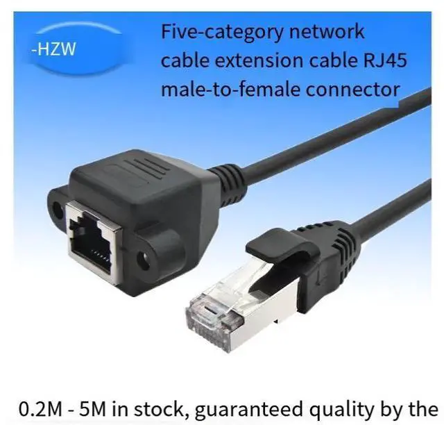 Alt view image 4 of 4 - The network cable extension cable with ear screw holes can fix the rj45 male to female extension cable and the cate5 network port panel cable