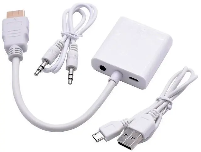 Alt view image 3 of 4 - HDMI to VGA female high-definition converter adapter adapter cable with power supply support HDPC audio and video adapter cable