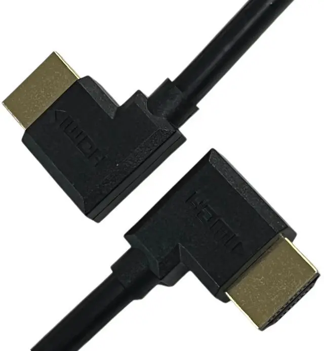 Alt view image 2 of 4 - hdmi elbow cable, hdmi left bend to right bend elbow cable, double bend hdmi cable, 90-degree elbow high-definition cable supported