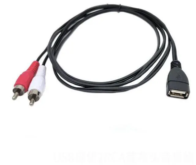 Alt view image 3 of 4 - USB female to 2RCA male cable, USB 2.0 to 2RCA USB female to 2RCA AV audio and video cable