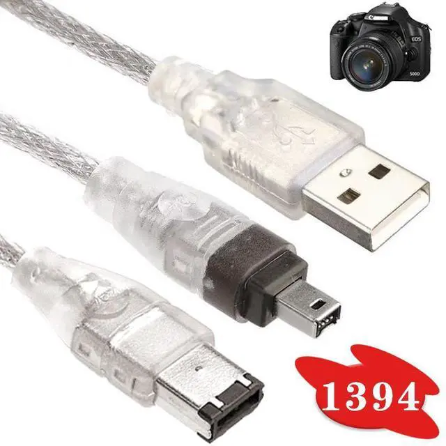 Alt view image 2 of 4 - ieee 1394 data cable 4-pin to 6-pin 1394 Live Wire 1394 4-6 Camera DV capture card data cable