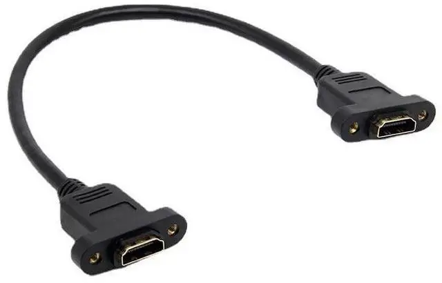 Main image of Factory direct sales HDMI female to female extension cable with ear screw holes, hdmi dual female head connection cable, all copper over 4K