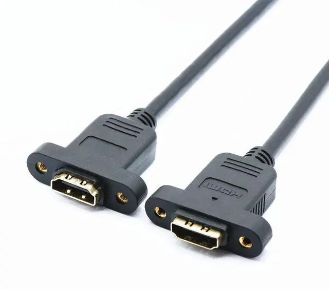 Alt view image 3 of 4 - Factory direct sales HDMI female to female extension cable with ear screw holes, hdmi dual female head connection cable, all copper over 4K