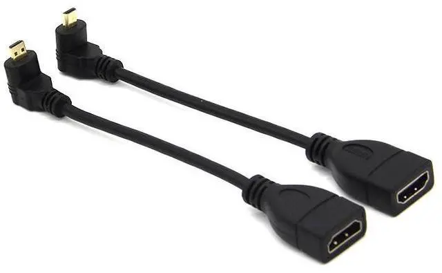 Main image of 90-degree elbow micro hdmi to hdmi female high-definition adapter cable for tablet computer micro hdmi to HDMI cable