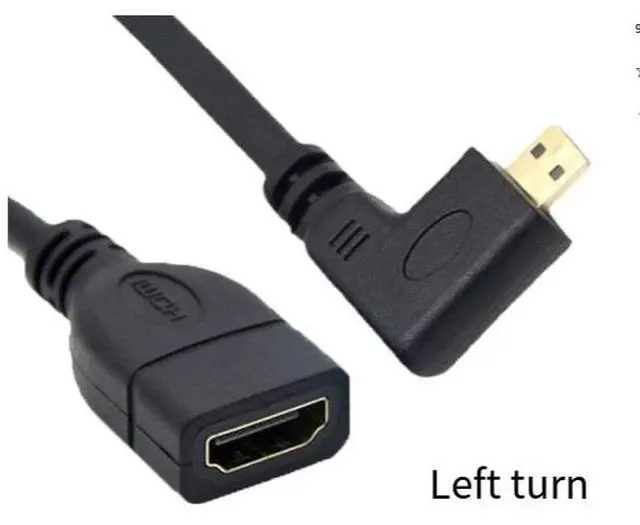 Alt view image 3 of 4 - 90-degree elbow micro hdmi to hdmi female high-definition adapter cable for tablet computer micro hdmi to HDMI cable