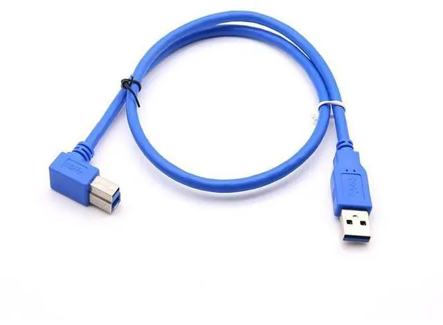 Alt view image 4 of 4 - 90-degree elbow usb3.0 printer and scanner data cable usb3.0 square socket Am to Bm elbow data cable copper