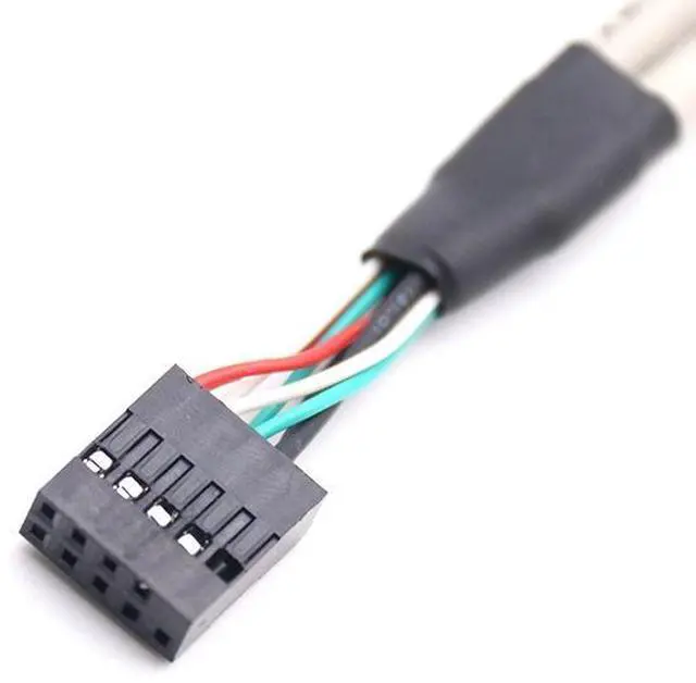 Alt view image 4 of 4 - Bejise motherboard 9-hole to dual usb cable motherboard DuPont 9-pin to usb 2.0 female USB baffle cable with screws
